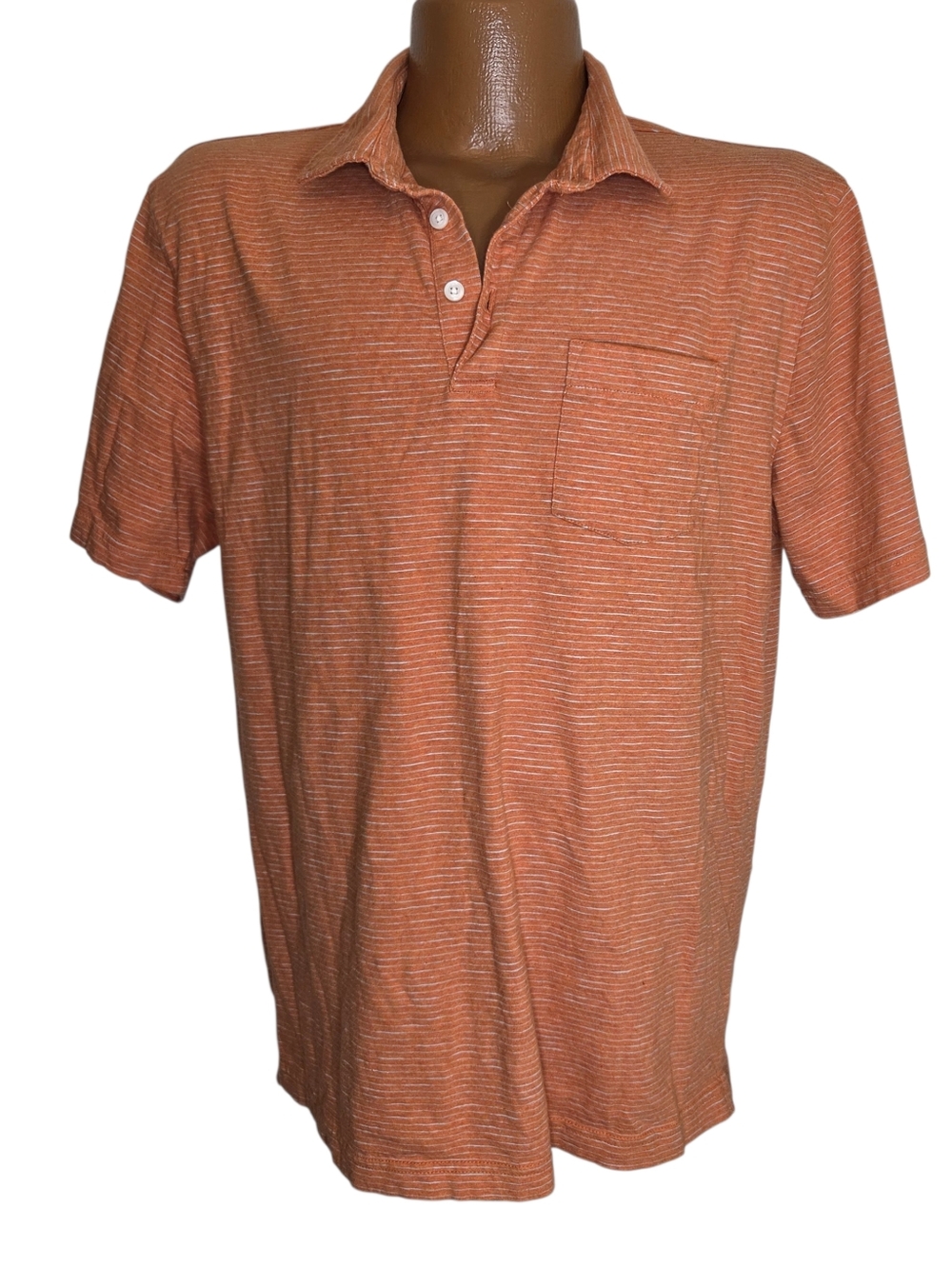 George Orange Heathered Stripe Pocket Polo. Size L/G (42-44)
